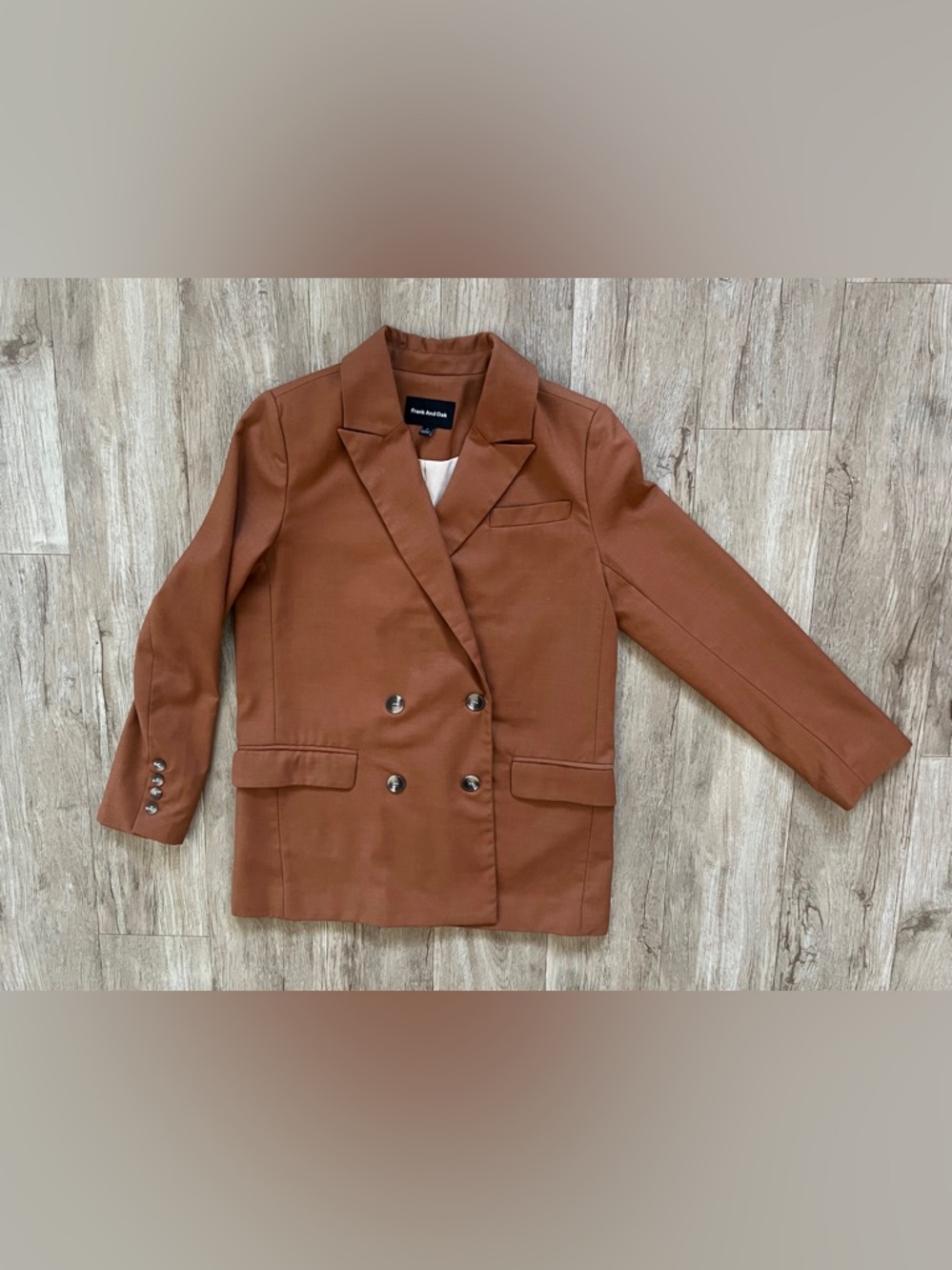 Brown with Rust Tone •Double-Breasted Blazer •Classic Work Wear •Minimalist - Picture 8 of 13